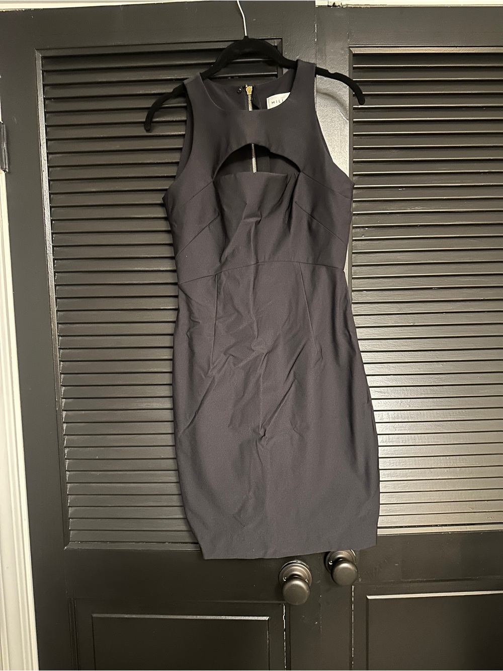 Milly Black Sleeveless Cutout Sheath Mini Dress